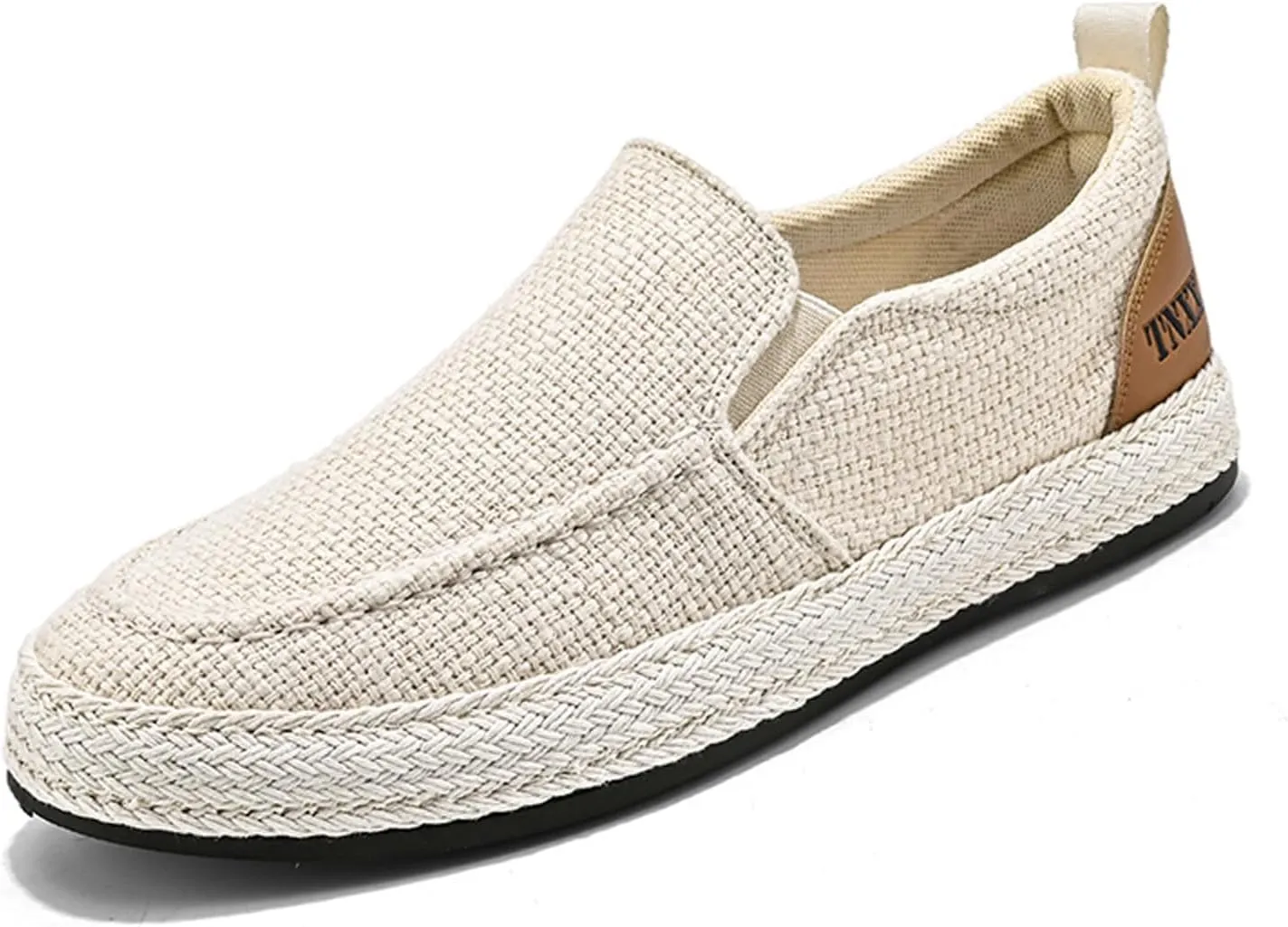Men's Espadrille Woven Canvas Slip-on Fisherman Shoes Deck Shoes Fashion Linen Breathable Non-Slip Vintage Casual Loafer Walking Boat Shoes