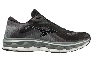 Mens Mizuno Wave Sky 7 2E Wide Black/Glacial Ridge/Stormy Weather, Size 9.5