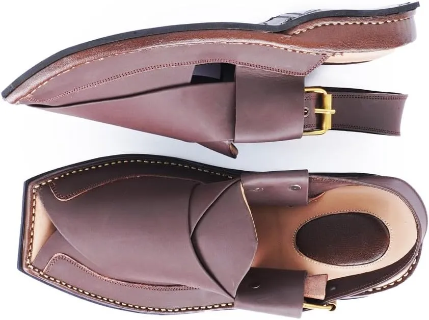 Mens Traditional Peshawari Chappal Double Sole Summer Stylish Genuine Cowhide Leather Sandal Comfortable Shoes for Men