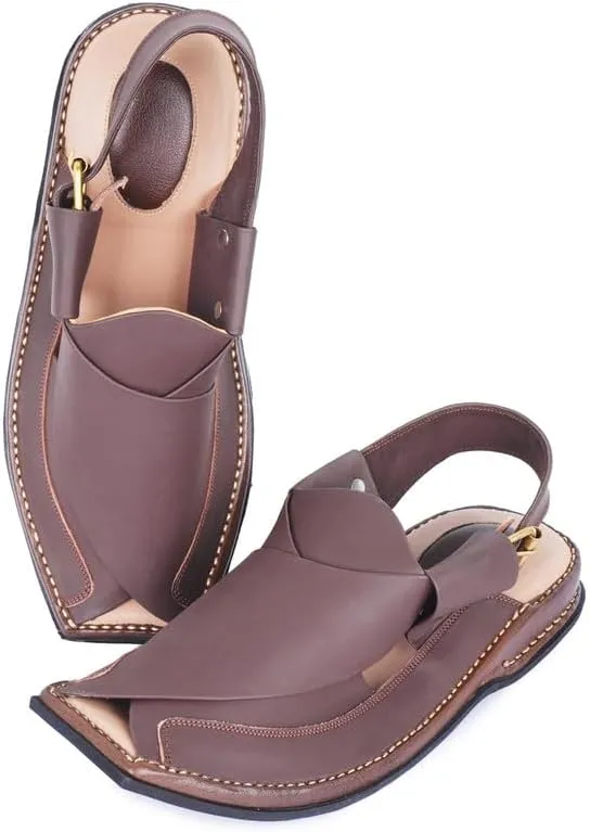 Mens Traditional Peshawari Chappal Double Sole Summer Stylish Genuine Cowhide Leather Sandal Comfortable Shoes for Men