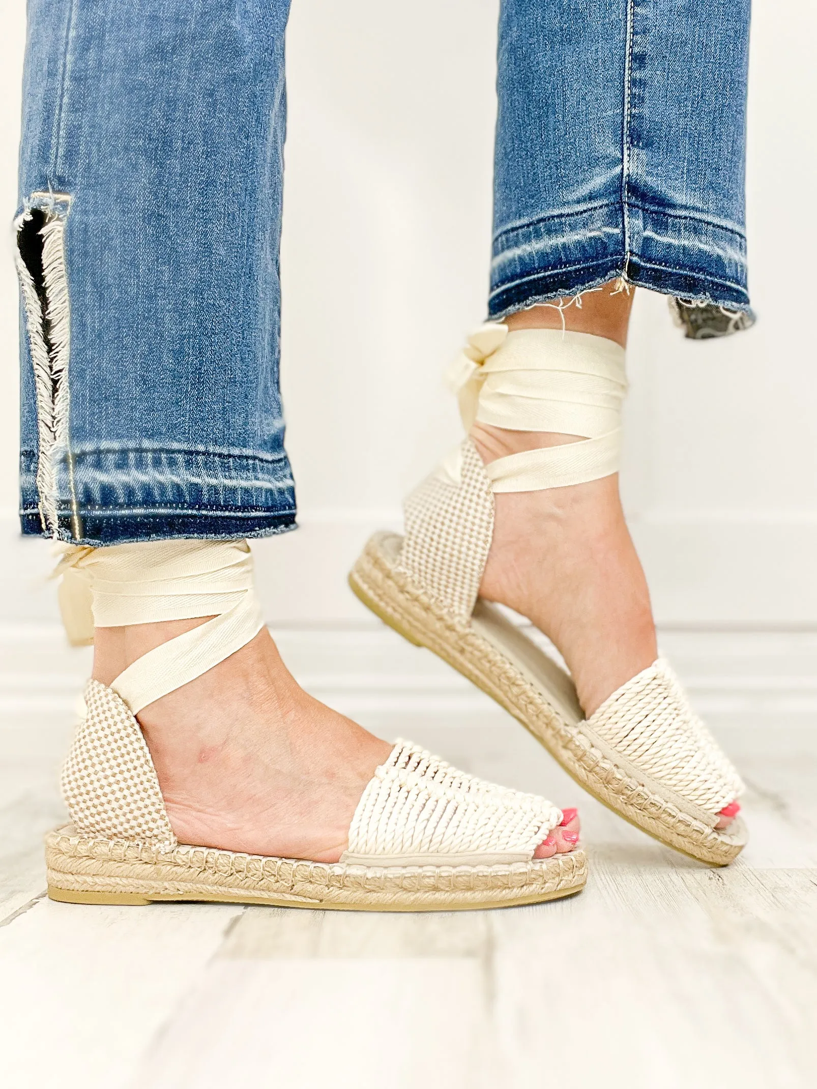 MIA Noella Espadrille Sandals in Off White