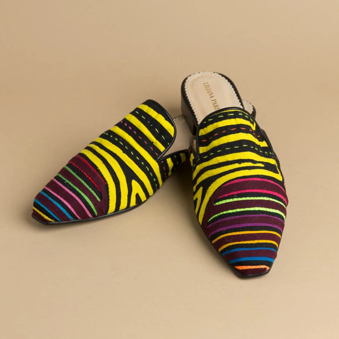 Mola Mules | Black Multicolor