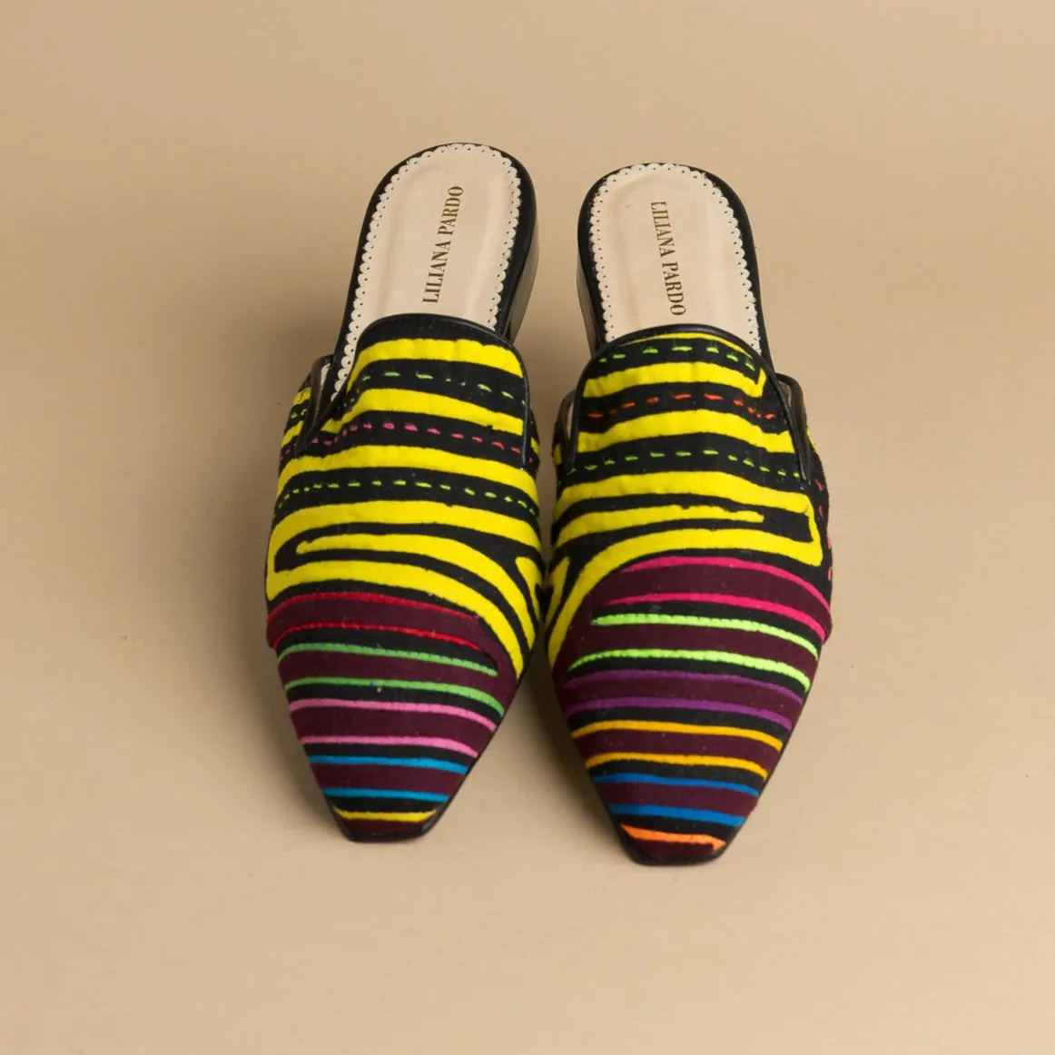 Mola Mules | Black Multicolor