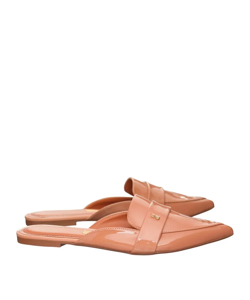 Mule Santa Lolla Nude Verniz Bico Fino