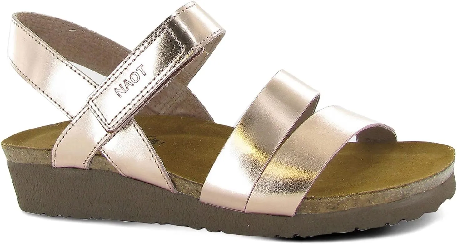 NAOT Kayla Women’s Sandals - Supportive 3-Strap Design with Backstrap, Cork & Latex Footbed - Arch Support - Travel-Friendly Comfortable Walking Sandals for All-Day Wear