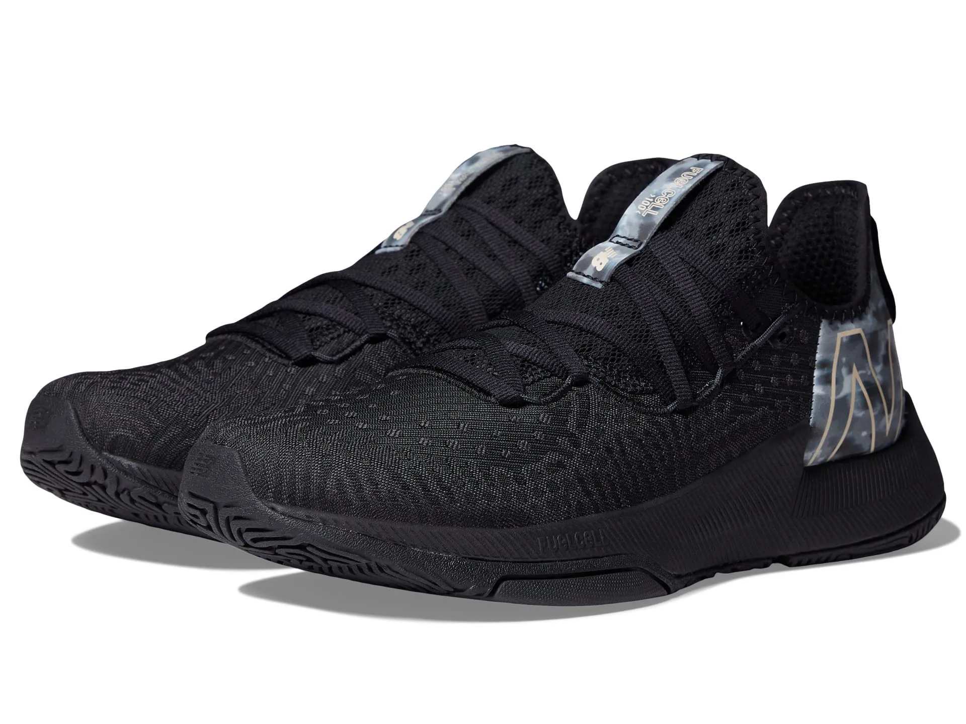 New Balance womens Fuelcell 100 V1 Cross Trainer, Black/Rose Gold Metallic, 7.5 US