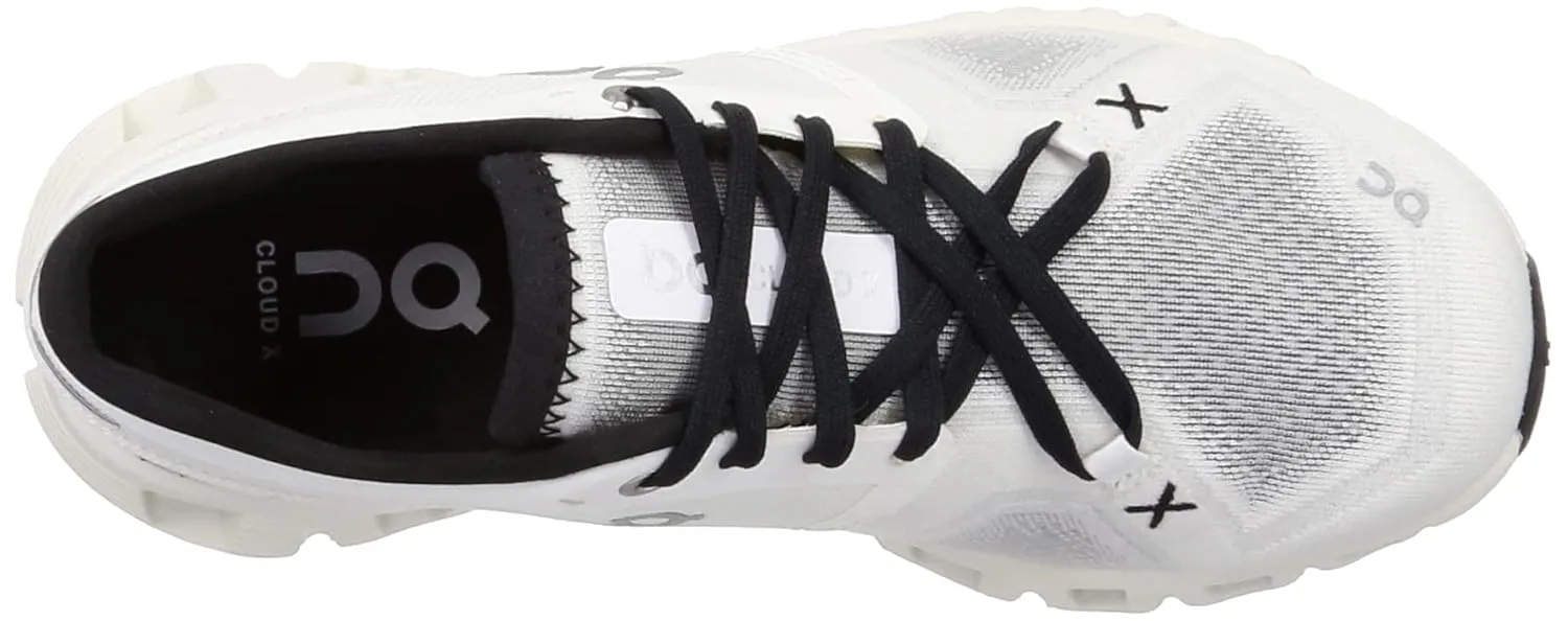 On Women's Cloud X 3 Sneakers, White/Black, 6 Medium US