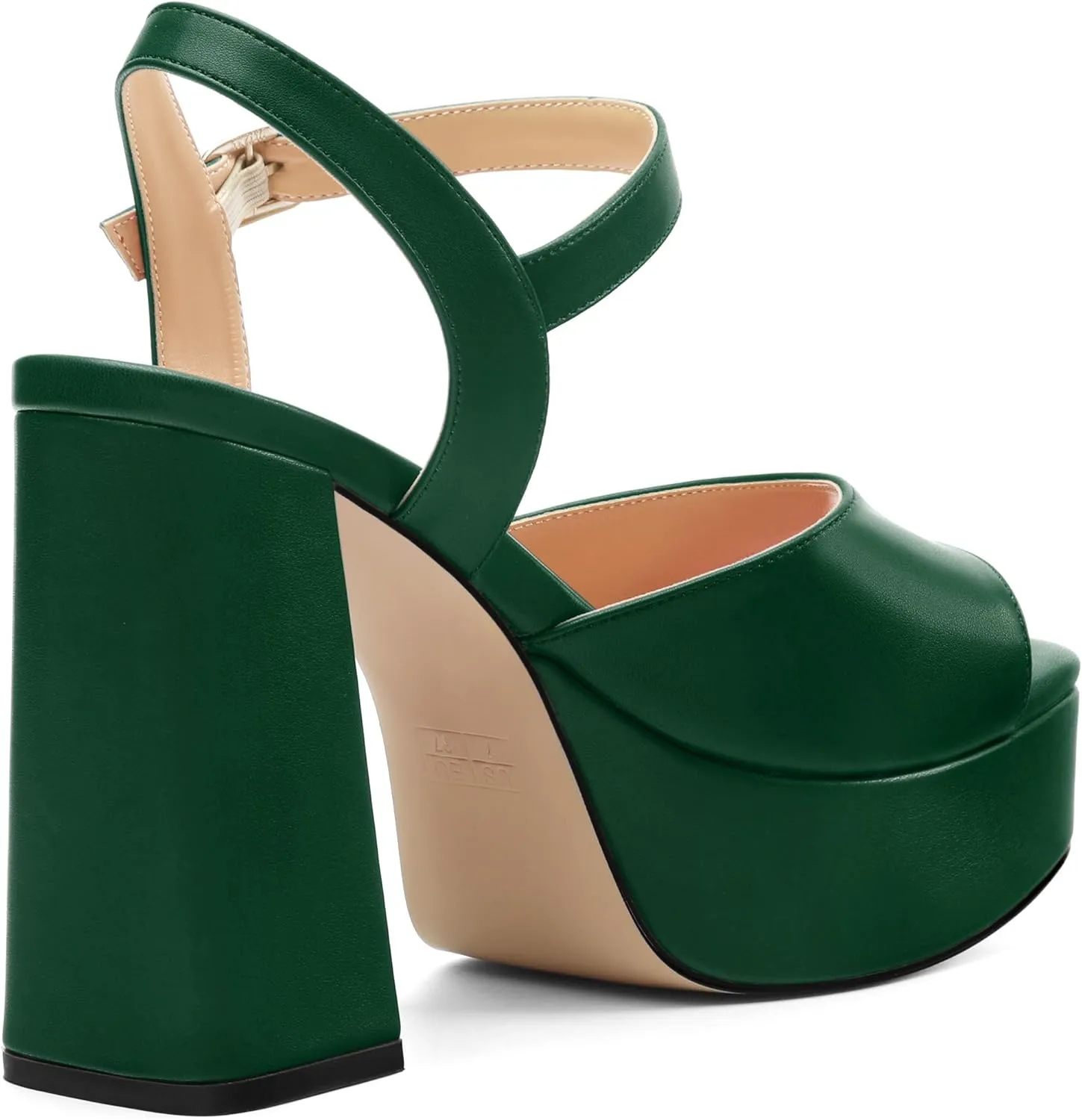 Platform Sandals High Heels for Women Comfortable Chunky Heel Square Open Toe Pumps with Adjustable Ankle Strap Women's Wedding Party Pumps