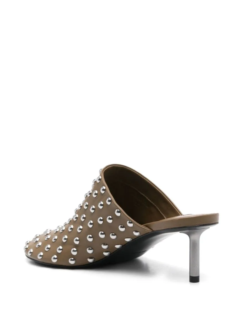 Pointed Toe Mule With Metallic Studs