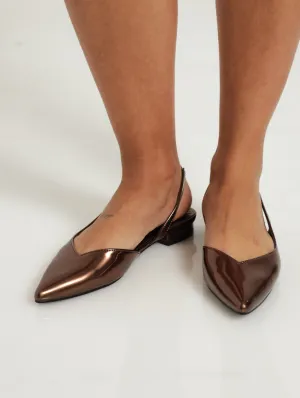 Pointy Pump Slingback Hi Shine Metallic Sandal