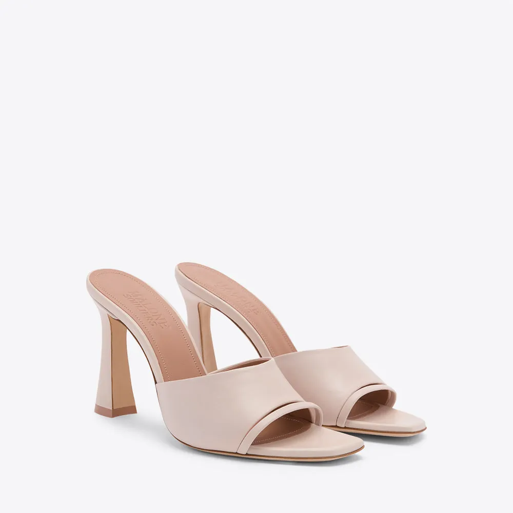 Roxanne 90 Pale Pink Leather Heeled Sandals