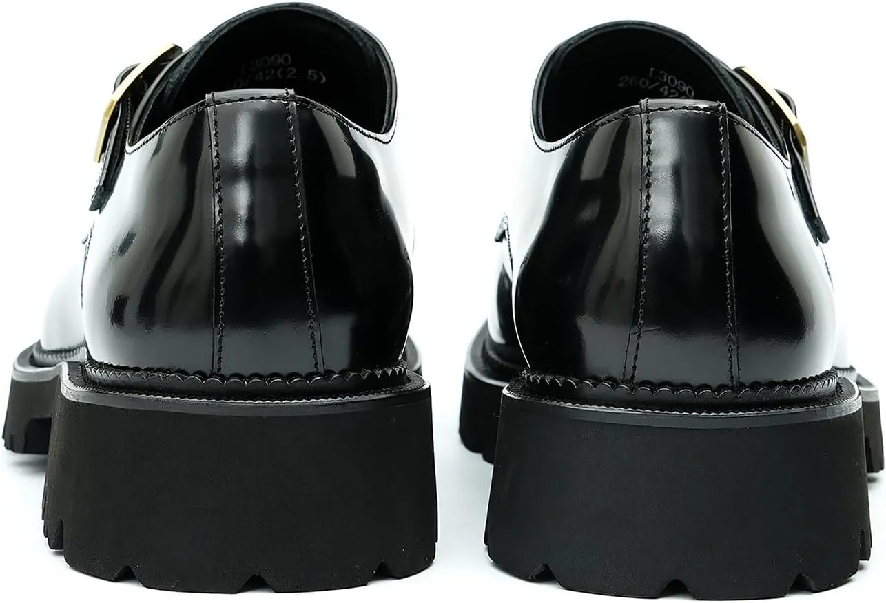 Santimon Mens Loafers Black Dress Leather Loafers Slip On Shoes for Men Business Casual Fashion Slip On Buckle Loafers Summer Shoes