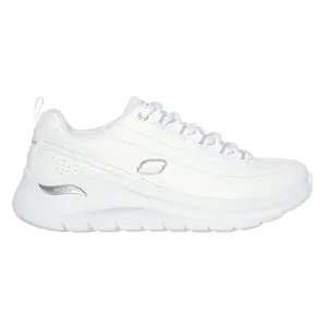 Skechers Ladies Arch Fit Trainers - 150061 - White/Silver