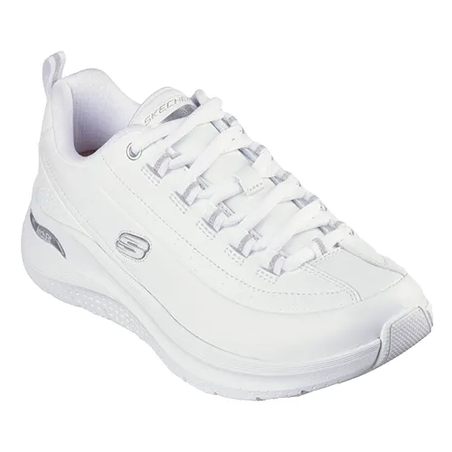 Skechers Ladies Arch Fit Trainers - 150061 - White/Silver