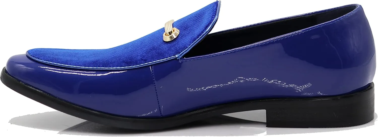 SPK05 Men's Vintage Satin Silky Floral Print Embroidery Loafers Slip On Shoes Classic Tuxedo Dress Shoes