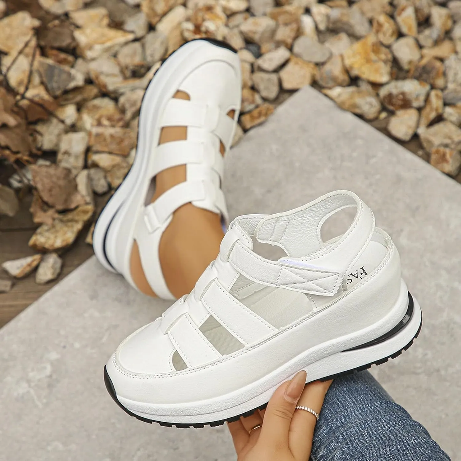 Sports Sandals for Women 2025 Breathable Hollow Out Wedge Shoes Closed Toe Comfortable Sneakers Casual Adjustable Strap Walking Shoes