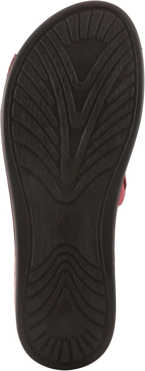 Spring Step Women's MEZERA Genuine Leather Slide Sandal – Flower Cut-Out Design, Contrasting Stitching, Comfortable Footbed