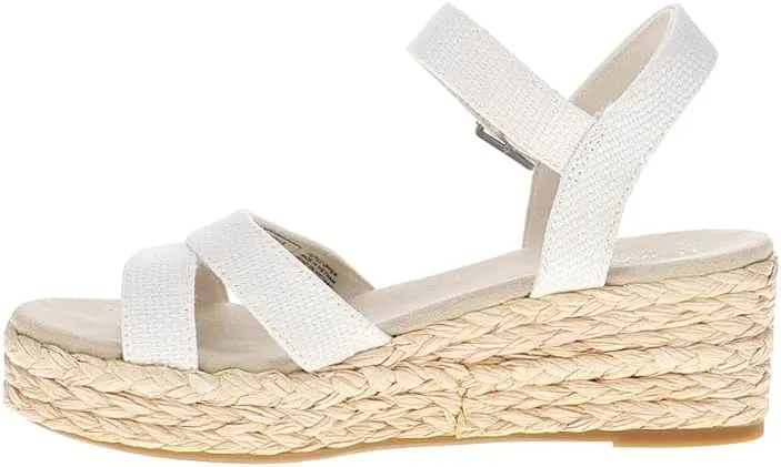 TOMS Womens Audrey Espadrille Casual Sandals Casual Mid Heel 2-3" - White