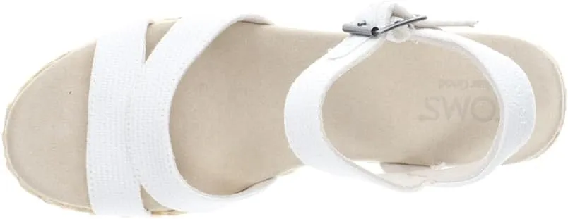 TOMS Womens Audrey Espadrille Casual Sandals Casual Mid Heel 2-3" - White