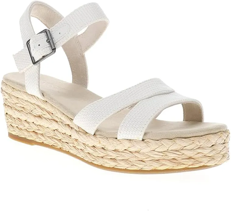 TOMS Womens Audrey Espadrille Casual Sandals Casual Mid Heel 2-3" - White