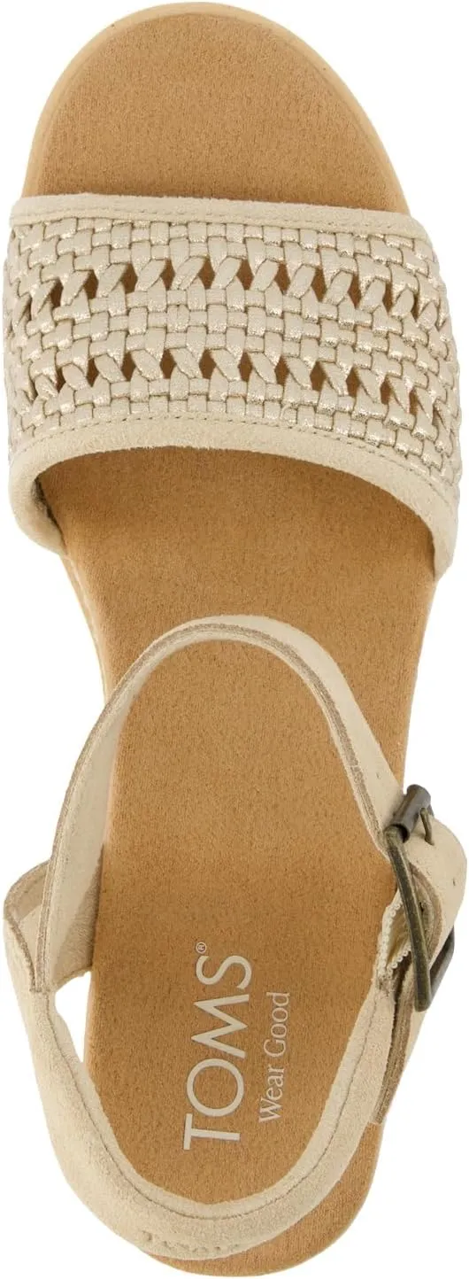 TOMS Women's Diana Metallic Platform Wedge Espadrille Sandal