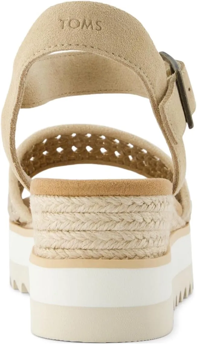 TOMS Women's Diana Metallic Platform Wedge Espadrille Sandal