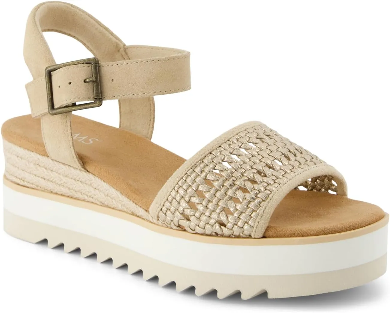 TOMS Women's Diana Metallic Platform Wedge Espadrille Sandal