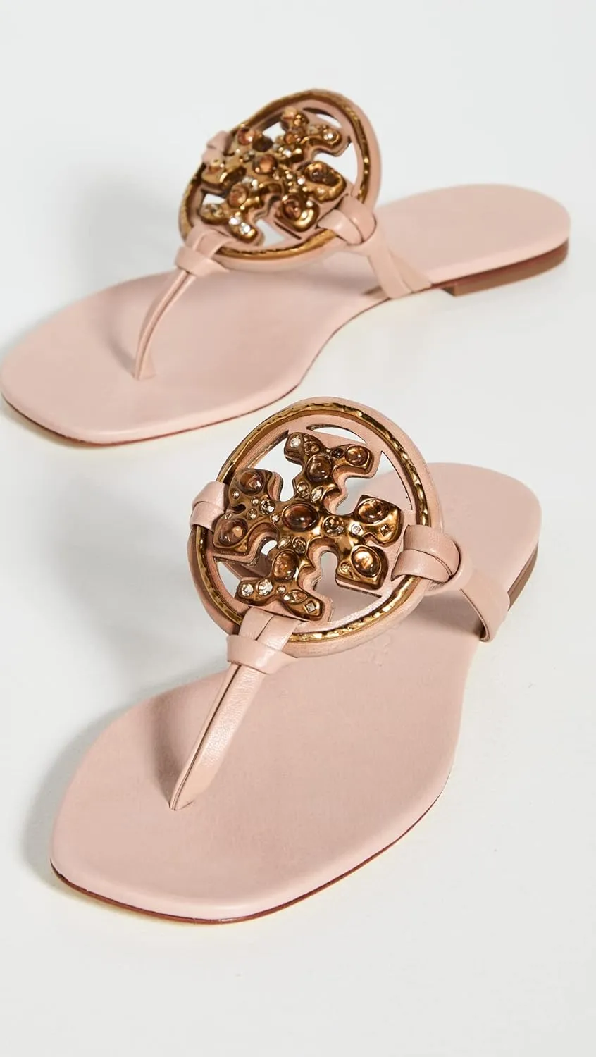 Tory Burch Women's Jeweled Miller Flat Thong Sandal