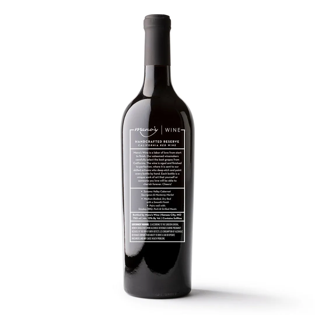 UCM Mo The Mule Etched Wine Bottle