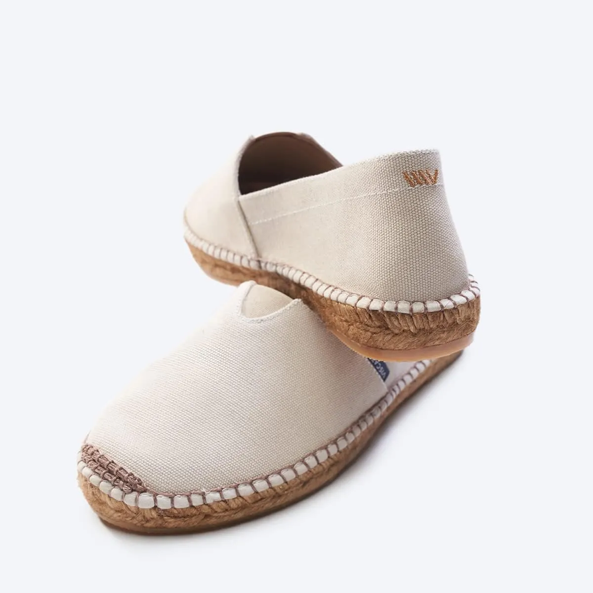 VISCATA Barceloneta Espadrille Canvas Women's Flat Slip On Shoes Handmade in Spain Fashionable Organic Cotton Canvas Lightweight Material with 100% Natural Jute Midsole for All Casual Occasions