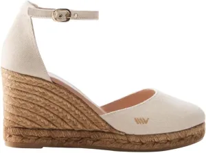 Viscata Estartit Espadrille Canvas Wedges Spain Handmade 3 ½” Heel Women's Sandals with Breathable Organic Cotton Canvas and 100% Natural Jute Midsole for all Occasions: Casual, Work, Party
