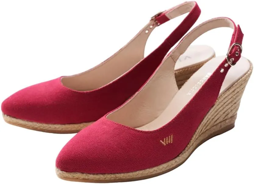 VISCATA Palomera Women's Sandals Espadrille Canvas Slingback Buckle Wedges