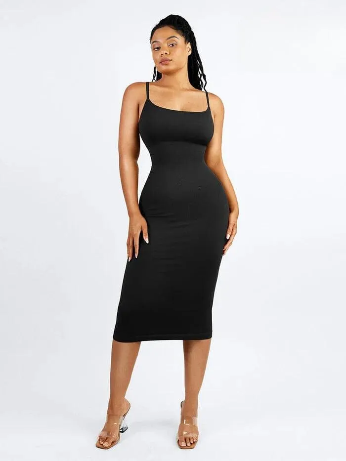 Waist Control Bodycon Shapewear Midi Dress
