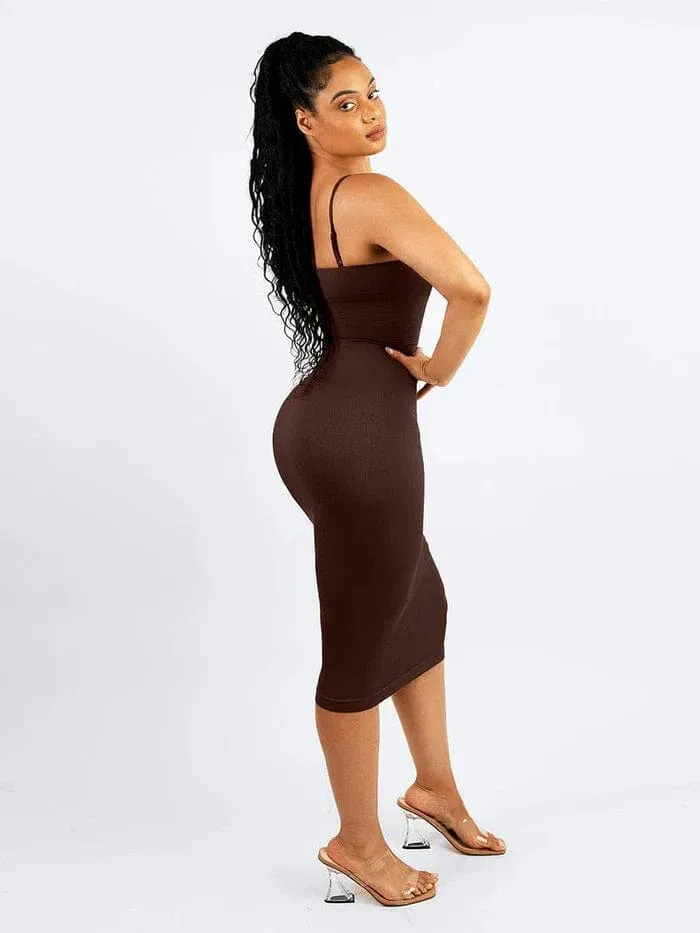 Waist Control Bodycon Shapewear Midi Dress