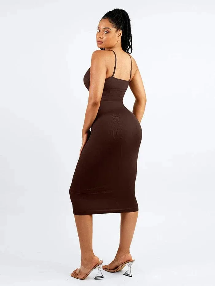 Waist Control Bodycon Shapewear Midi Dress