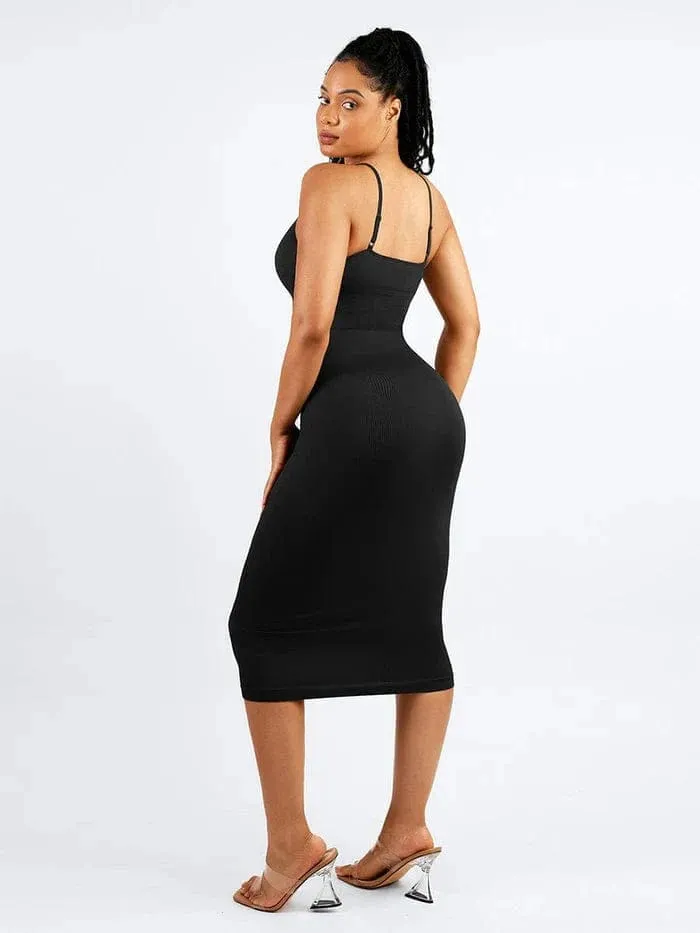 Waist Control Bodycon Shapewear Midi Dress