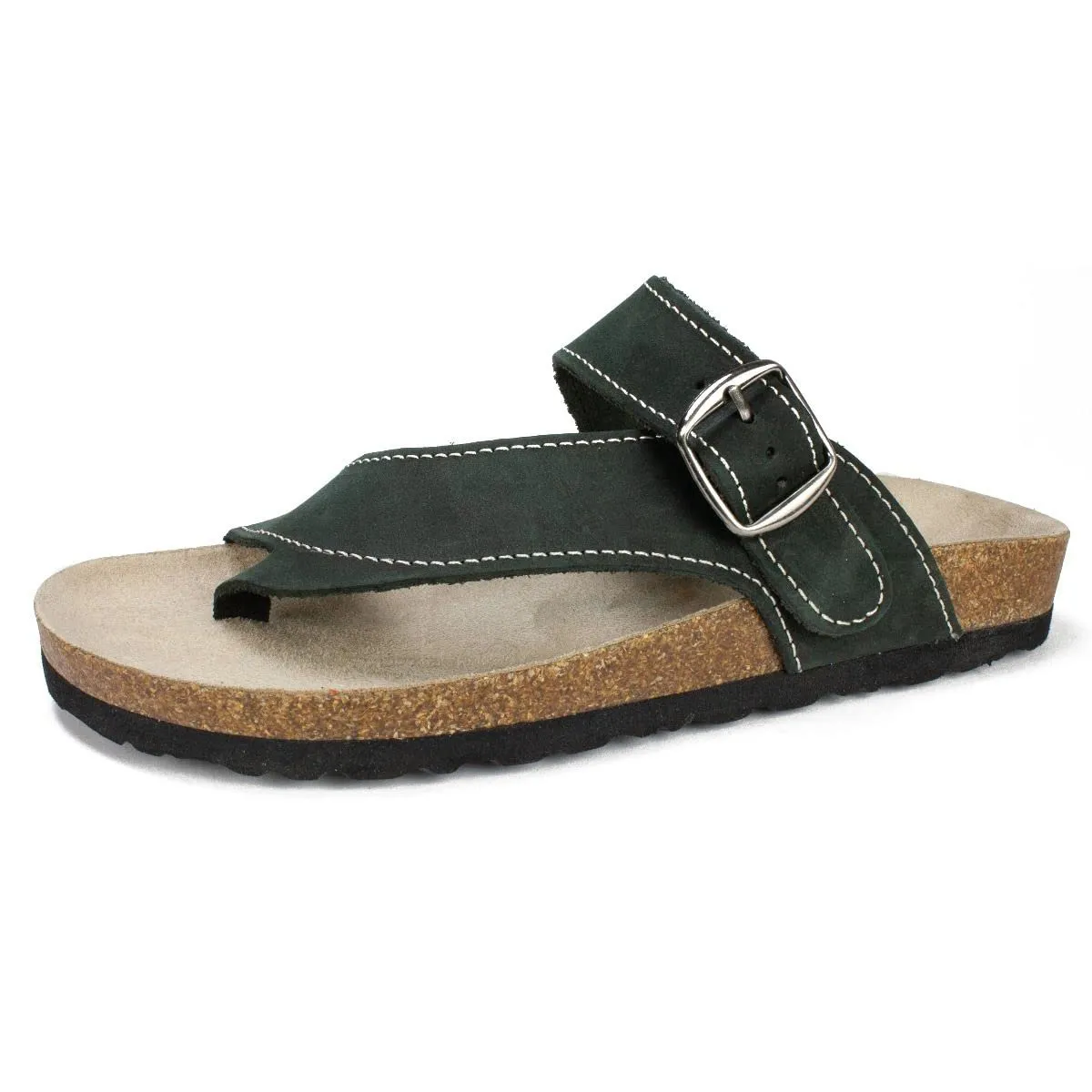 WHITE MOUNTAIN Shoes Carly Women's Flat Sandal, Black/Nubuk, 9 M