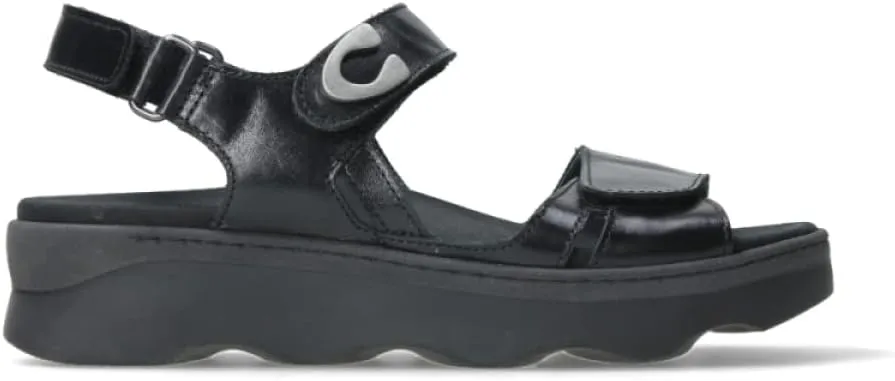 Wolky Women's Flat Sandals, Black Reflex Leather, 8.5-9