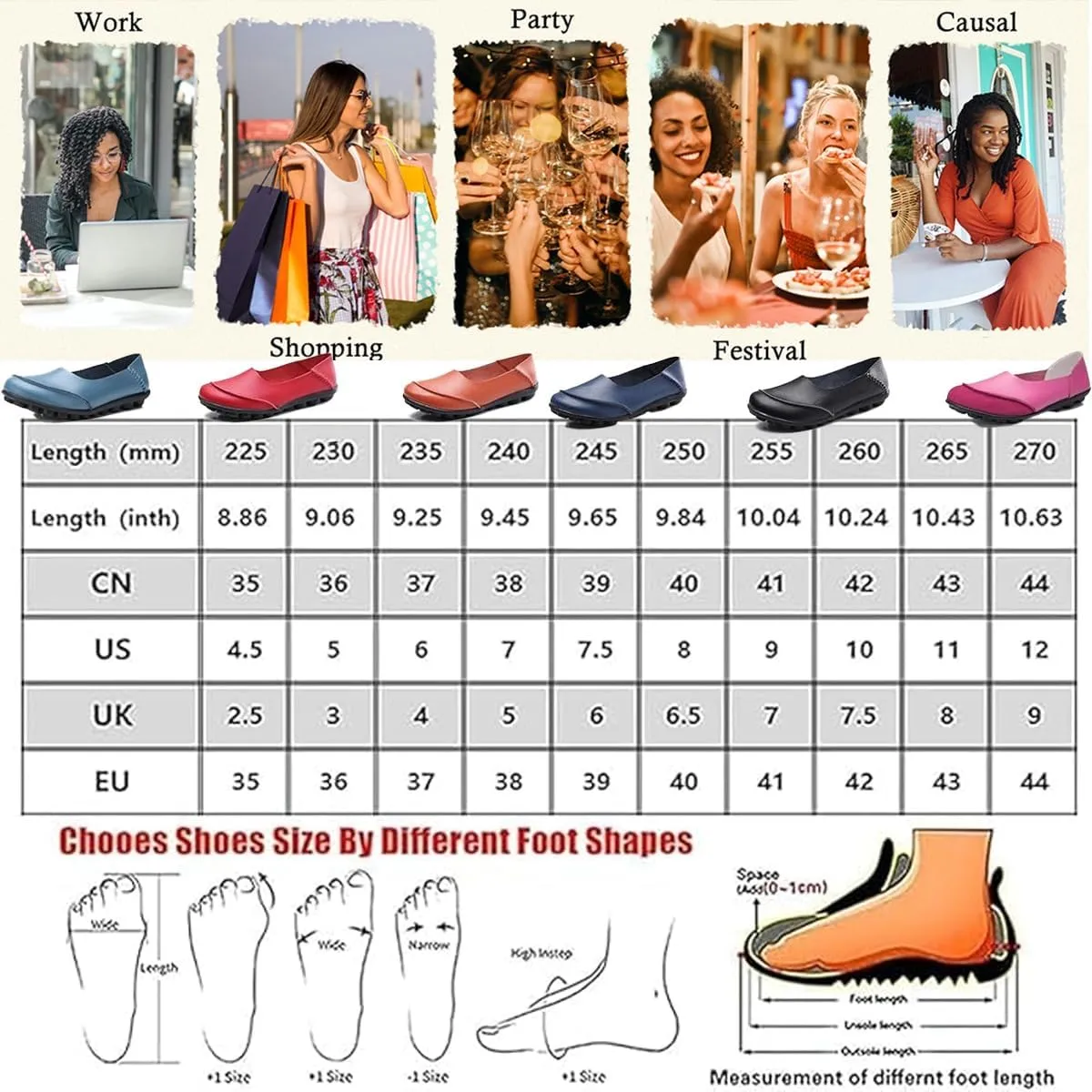 Women Cowhide Loafers Loafers Wide Fit Leather Loafers Classic Casual Loafers Slip On Driving Walking Nursing Loafers