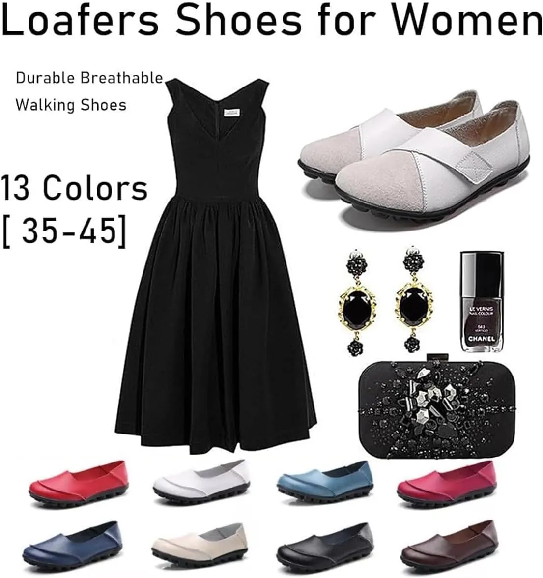 Women Cowhide Loafers Loafers Wide Fit Leather Loafers Classic Casual Loafers Slip On Driving Walking Nursing Loafers