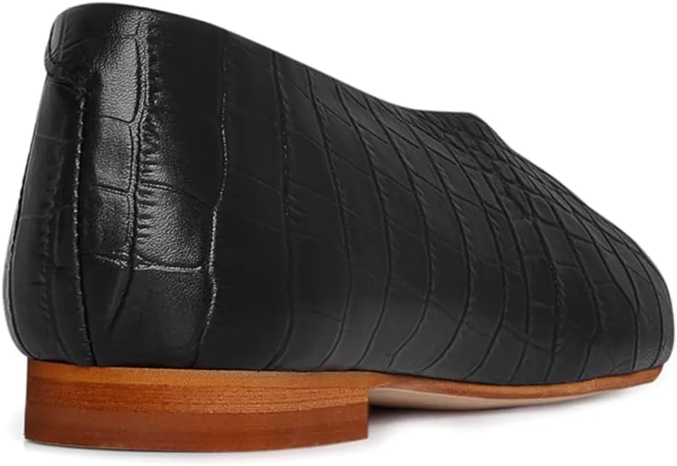 Women Flat Penny Loafers Closed Round Toe Slip On Loafer Flats Matte Leather Crocodile Ballet Flats for Daily Casual Office Work Flat Shoes Club Driver Flats Comfort Spring Size 4-11 M US