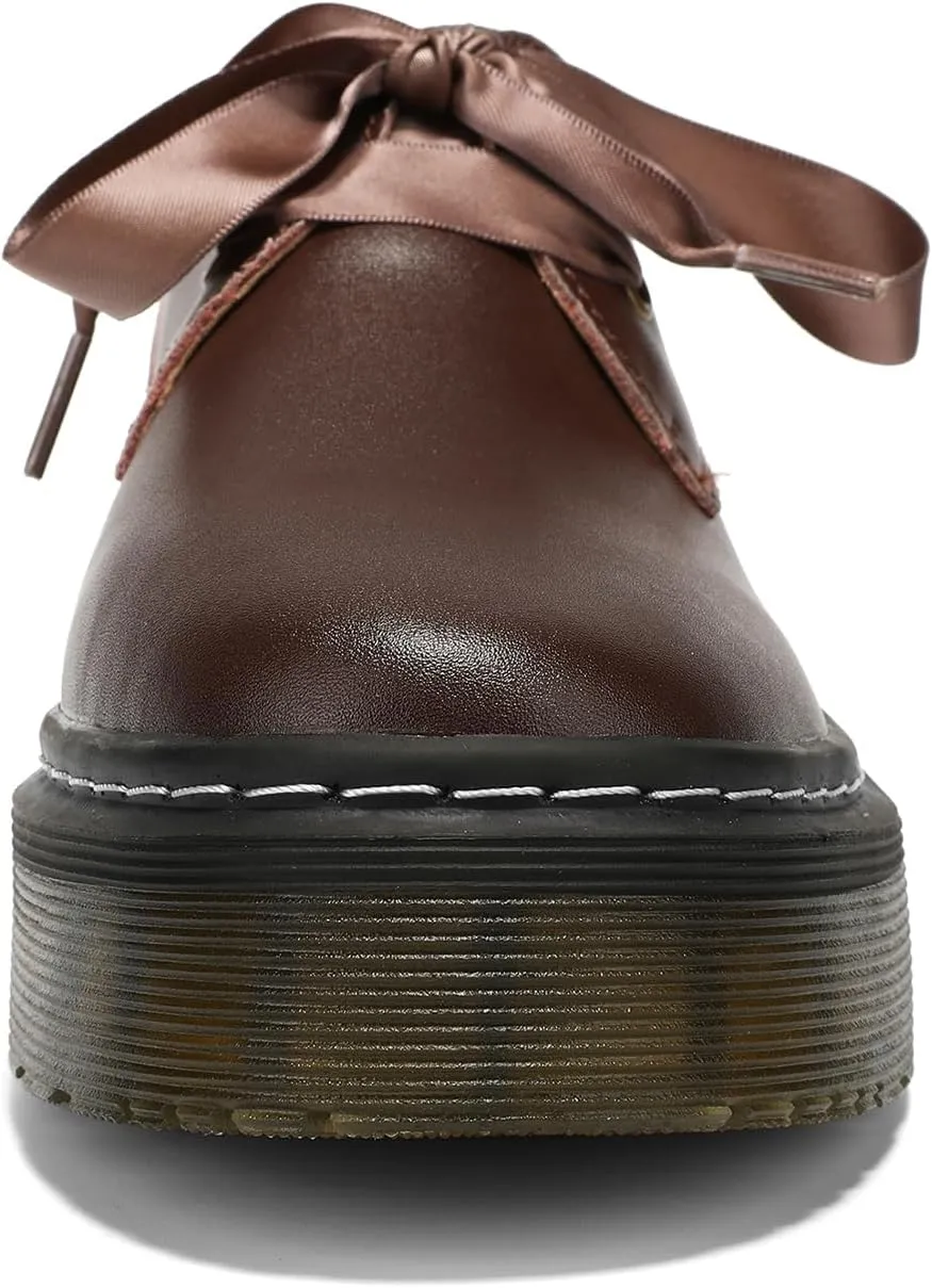 Women Lace-up Platform Chunky Loafers Classic Lug Sole Oxford Shoes Business Work Office Dress Shoes
