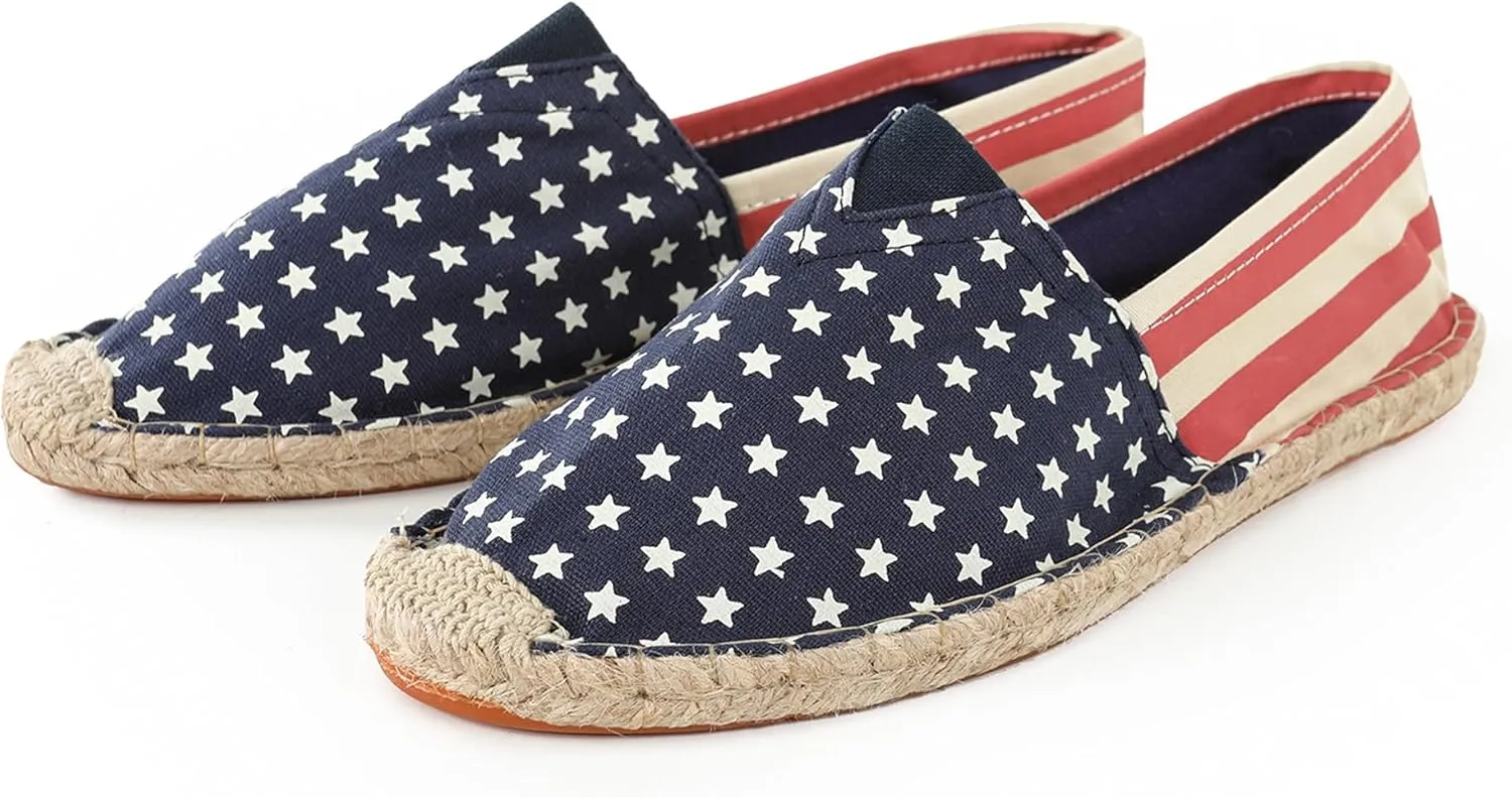 Women Loafers Espadrille Canvas Cotton Linen Lacing Flat Slip Straw Shoes Flower Pattern Couple's Shoes