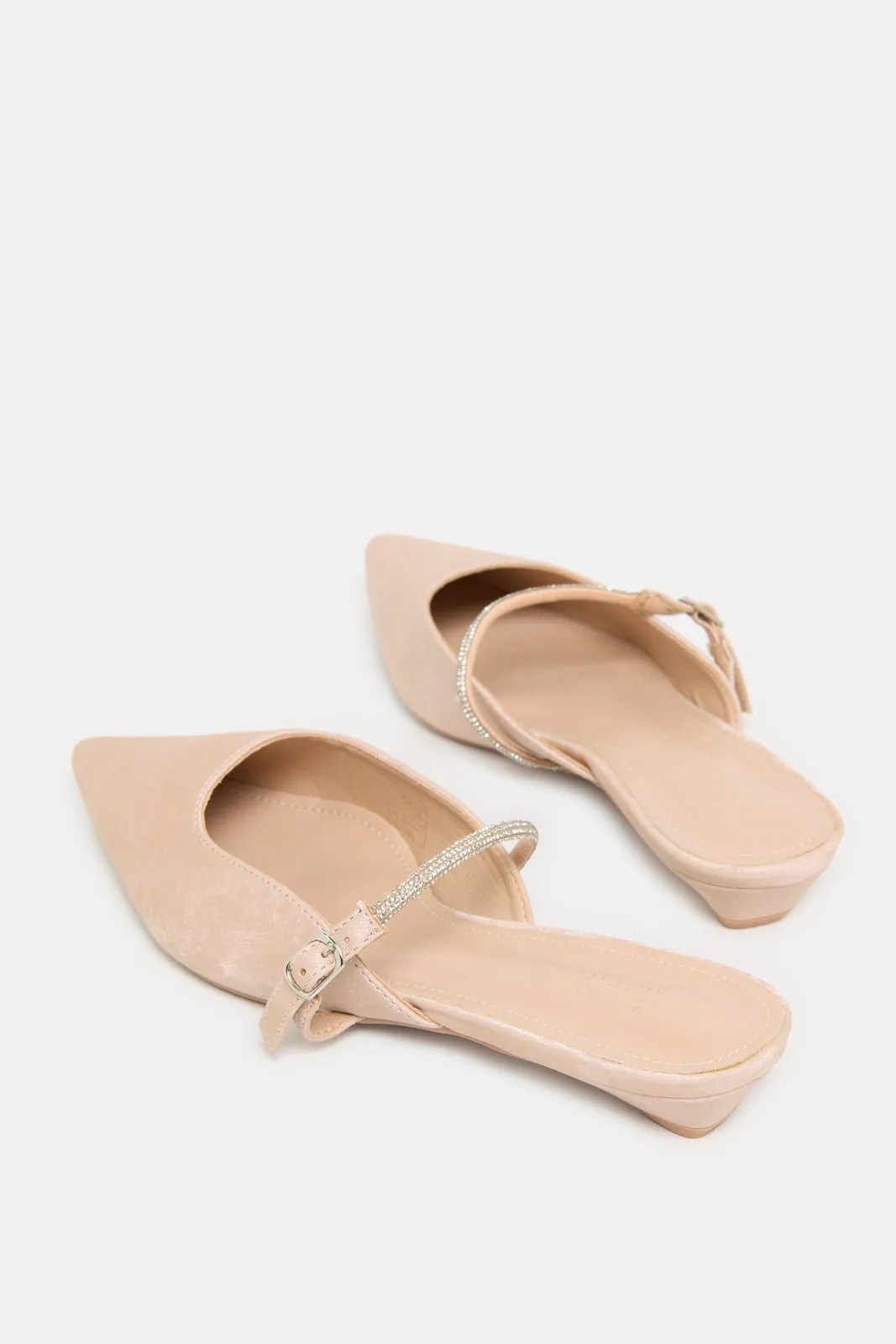 Women Pink Embellished Mule