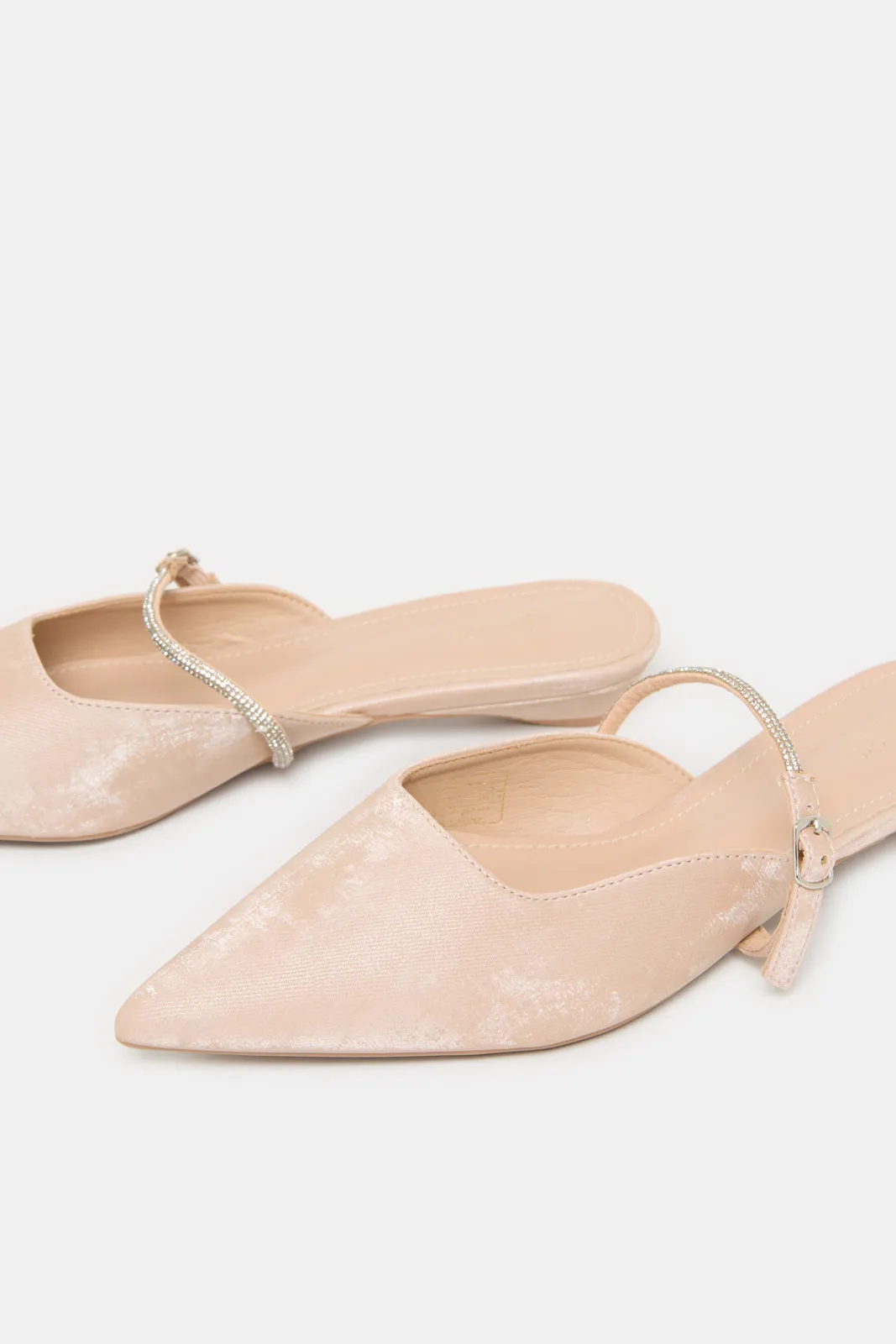 Women Pink Embellished Mule