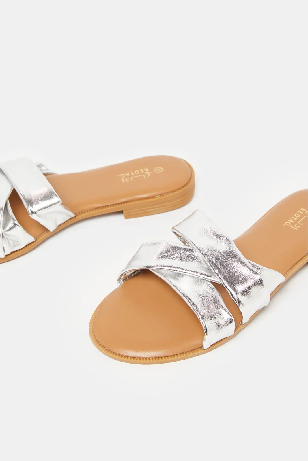 Women Silver Mesh Mule