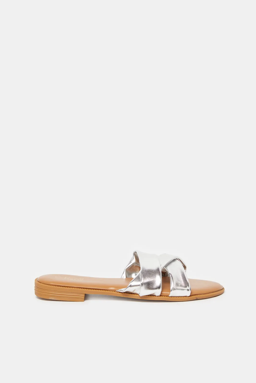 Women Silver Mesh Mule