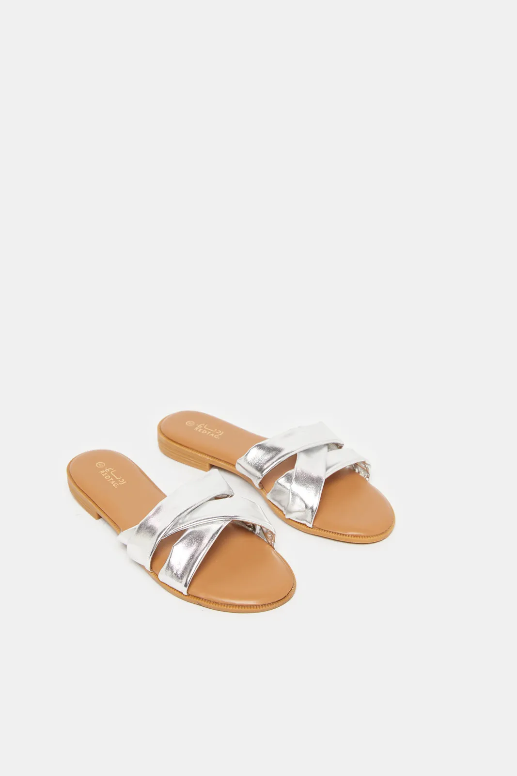 Women Silver Mesh Mule