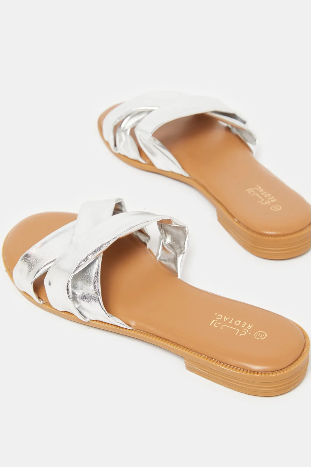 Women Silver Mesh Mule