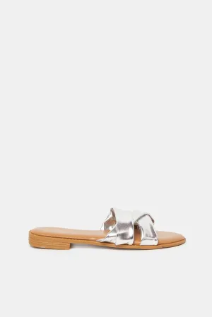 Women Silver Mesh Mule